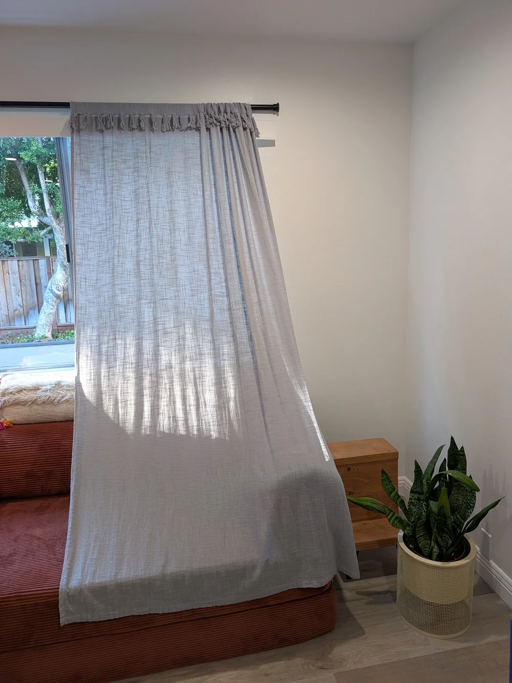 Sheer Cotton Window Curtain Panels in Gray - UO Home